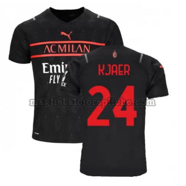 terza maglie calcio ac milan 2021 2022 kjaer 24 nero