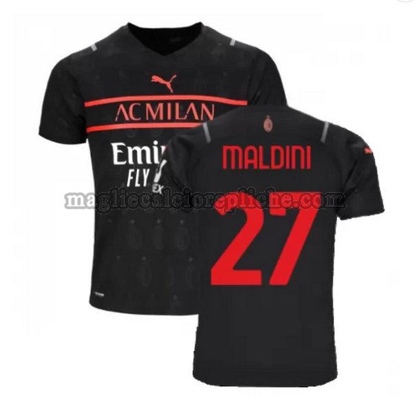 terza maglie calcio ac milan 2021 2022 maldini 27 nero