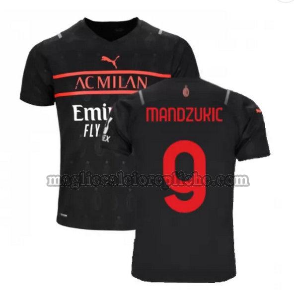 terza maglie calcio ac milan 2021 2022 mandzukic 9 nero