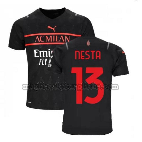 terza maglie calcio ac milan 2021 2022 nesta 13 nero