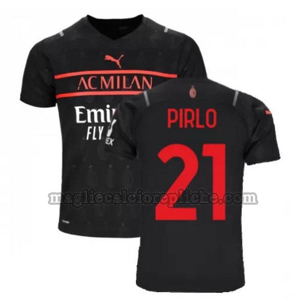 terza maglie calcio ac milan 2021 2022 pirlo 21 nero