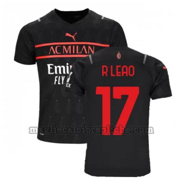 terza maglie calcio ac milan 2021 2022 r leao 17 nero