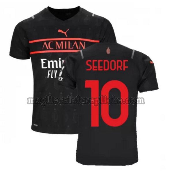 terza maglie calcio ac milan 2021 2022 seedorf 10 nero