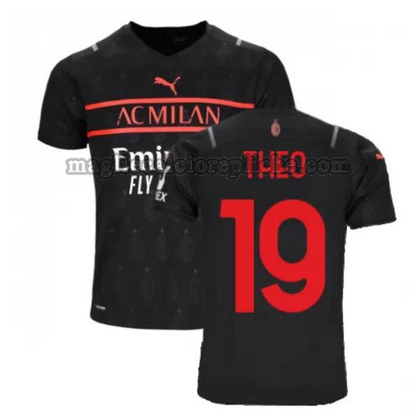 terza maglie calcio ac milan 2021 2022 theo 19 nero