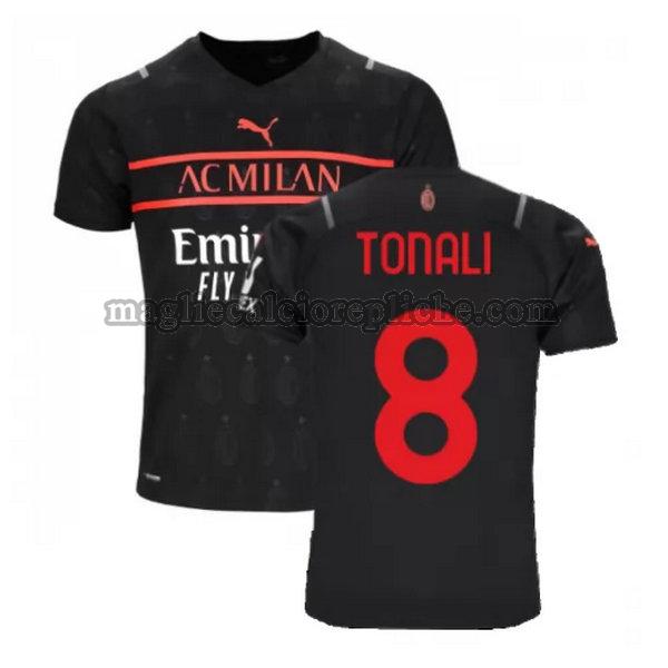 terza maglie calcio ac milan 2021 2022 tonali 8 nero