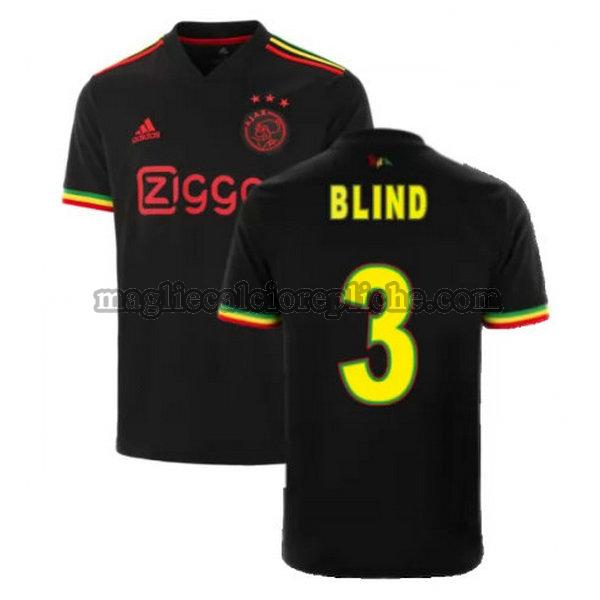 terza maglie calcio ajax 2021 2022 blind 3 nero