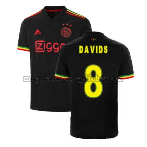 terza maglie calcio ajax 2021 2022 davids 8 nero