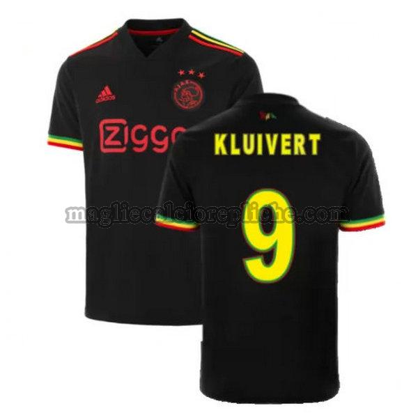 terza maglie calcio ajax 2021 2022 kluivert 9 nero