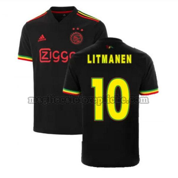 terza maglie calcio ajax 2021 2022 litmanen 10 nero