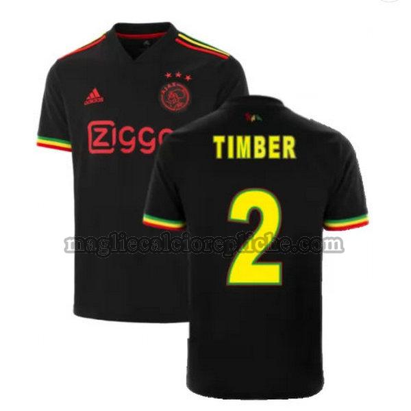 terza maglie calcio ajax 2021 2022 timber 2 nero