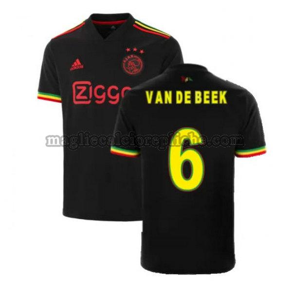 terza maglie calcio ajax 2021 2022 van de beek 6 nero