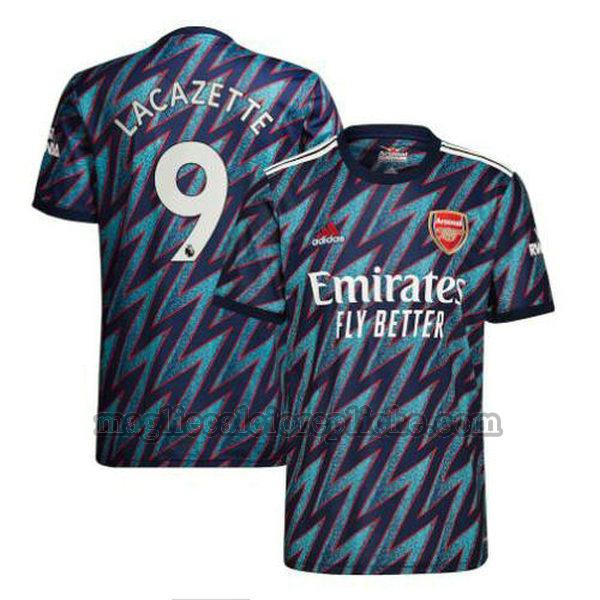 terza maglie calcio arsenal 2021 2022 lacazette 9 blu