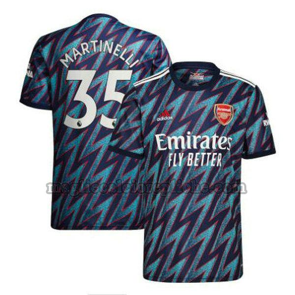 terza maglie calcio arsenal 2021 2022 martinelli 35 blu