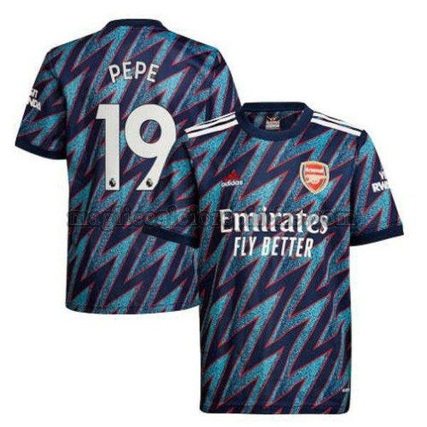 terza maglie calcio arsenal 2021 2022 pepe 19 blu