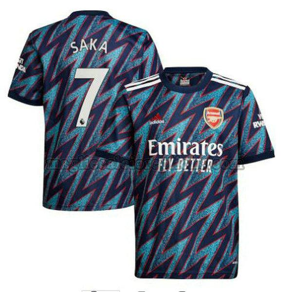 terza maglie calcio arsenal 2021 2022 saka 7 blu