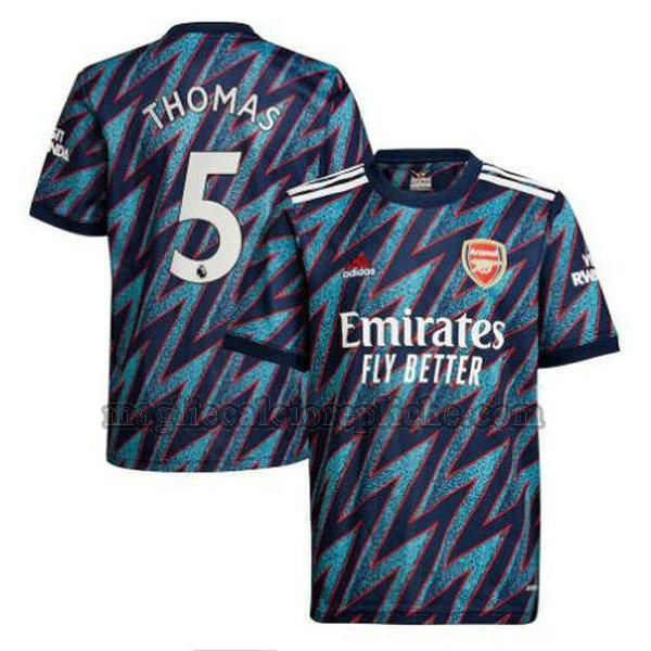 terza maglie calcio arsenal 2021 2022 thomas 5 blu