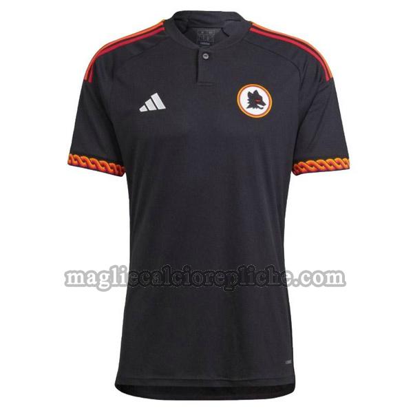 terza maglie calcio as roma 2023 2024 nero