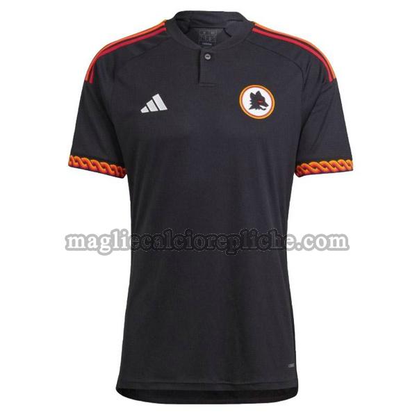 terza maglie calcio as roma 2023 2024 thailandia nero