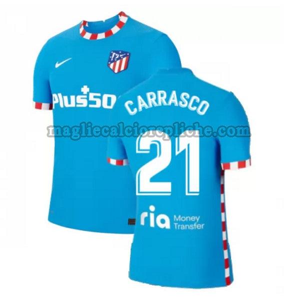 terza maglie calcio atlético madrid 2021 2022 carrasco 21 blu