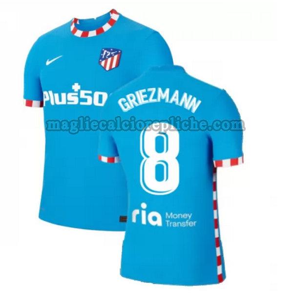 terza maglie calcio atlético madrid 2021 2022 griezmann 8 blu