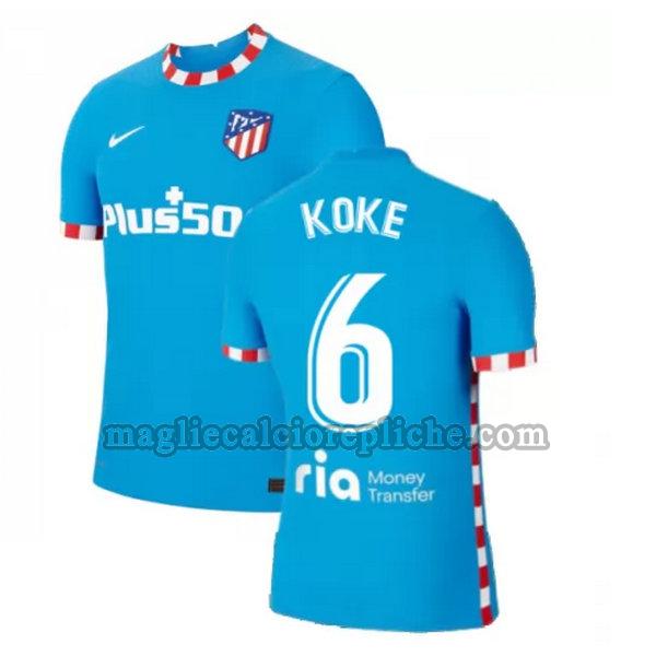 terza maglie calcio atlético madrid 2021 2022 koke 6 blu