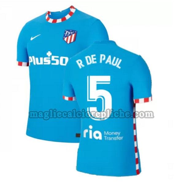 terza maglie calcio atlético madrid 2021 2022 r de paul 5 blu