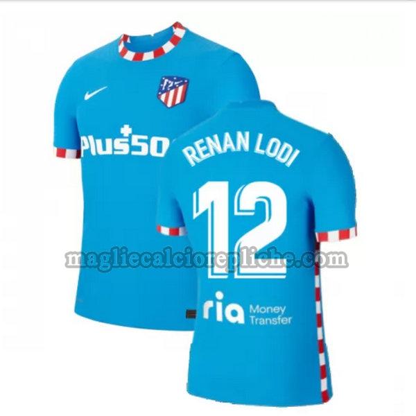 terza maglie calcio atlético madrid 2021 2022 renan lodi 12 blu