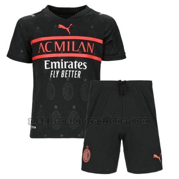 terza maglie calcio bambino ac milan 2021 2022 nero