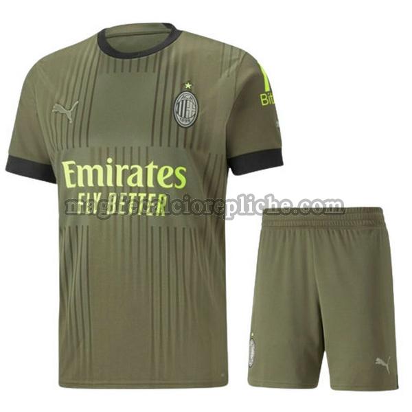 terza maglie calcio bambino ac milan 2022 2023 verde