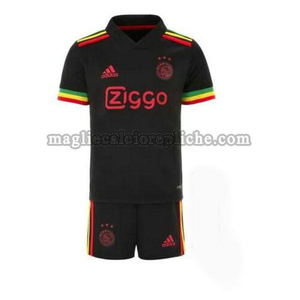 terza maglie calcio bambino ajax 2021 2022 nero