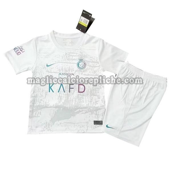 terza maglie calcio bambino al-nassr fc 2023 2024 bianco