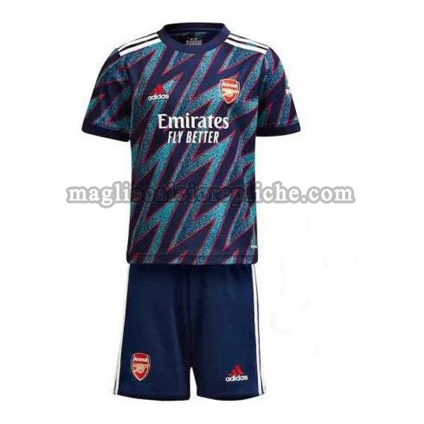 terza maglie calcio bambino arsenal 2021 2022 blu