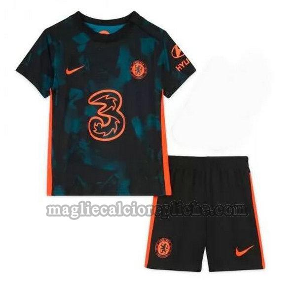 terza maglie calcio bambino chelsea 2021 2022 nero