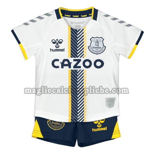 terza maglie calcio bambino everton 2021 2022 bianco