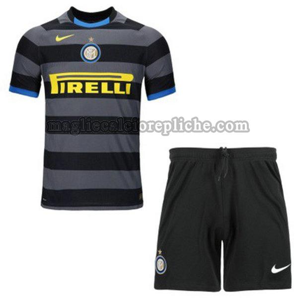 terza maglie calcio bambino inter 2020-2021 grigio