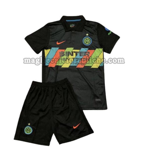 terza maglie calcio bambino inter 2021 2022 nero