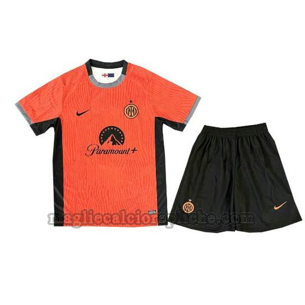 terza maglie calcio bambino inter 2023 2024 arancione