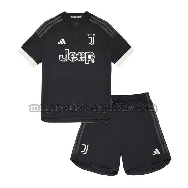 terza maglie calcio bambino juventus 2023 2024 nero