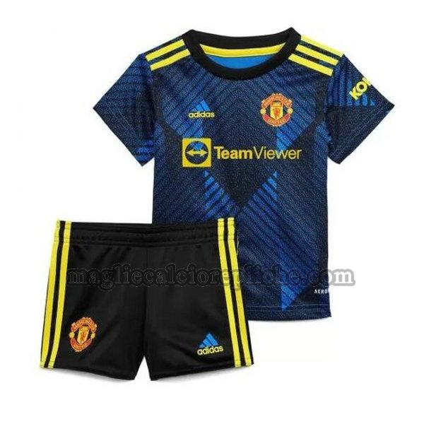 terza maglie calcio bambino manchester united 2021 2022 blu