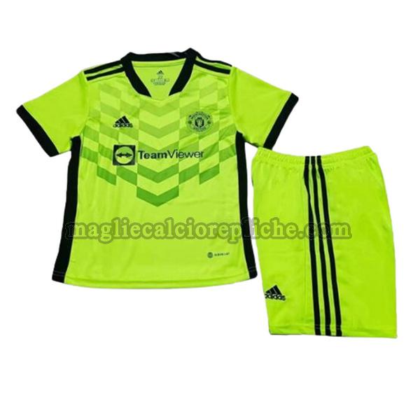 terza maglie calcio bambino manchester united 2022 2023 verde