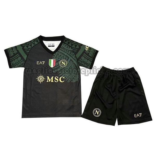 terza maglie calcio bambino napoles 2023 2024 nero