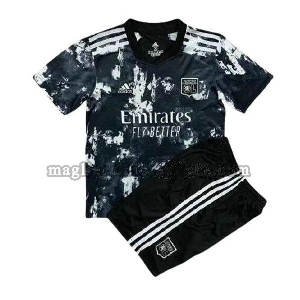 terza maglie calcio bambino olympique lyon 2021 2022 nero