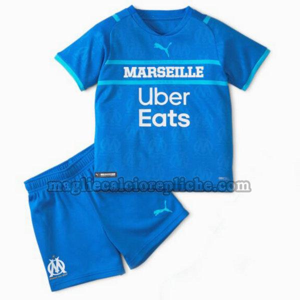 terza maglie calcio bambino olympique marsiglia 2021 2022 blu