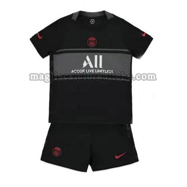 terza maglie calcio bambino psg 2021 2022 nero