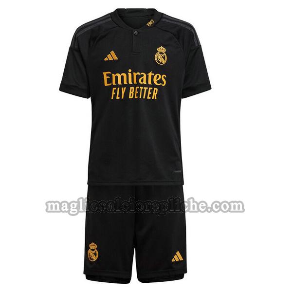 terza maglie calcio bambino real madrid 2023 2024 nero