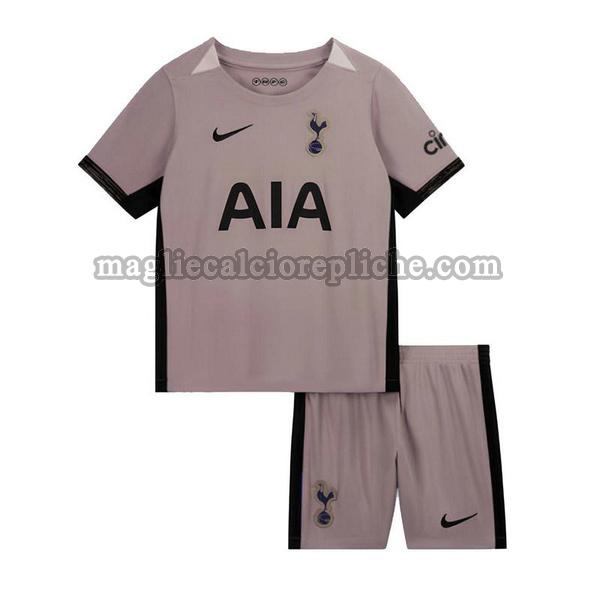 terza maglie calcio bambino tottenham hotspur 2023 2024 grigio