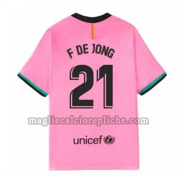 terza maglie calcio barcellona 2020-2021 f de jong 21 rosa