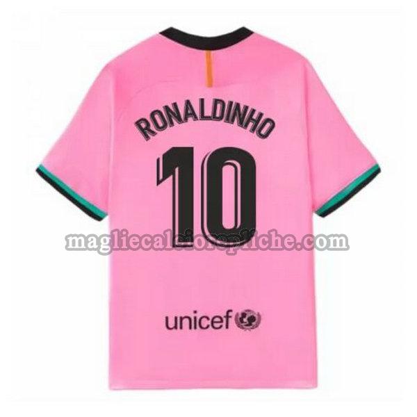 terza maglie calcio barcellona 2020-2021 ronaldinho 10 rosa