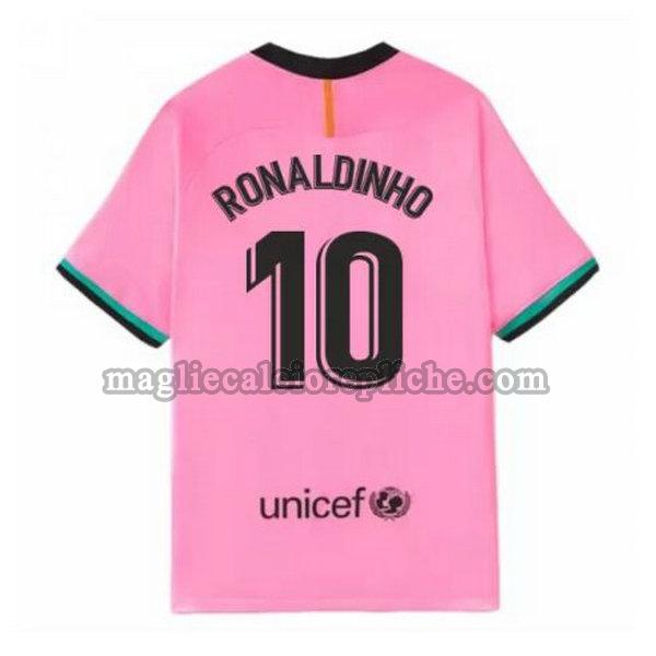 terza maglie calcio barcellona 2020-2021 ronaldinho 10 rosa