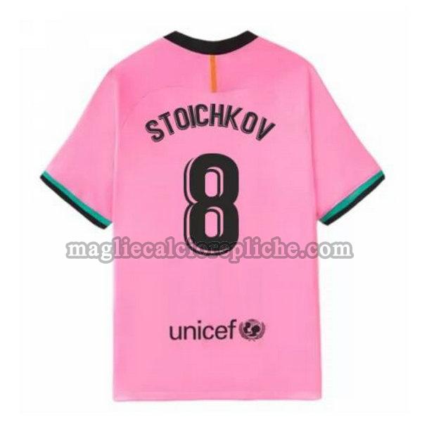 terza maglie calcio barcellona 2020-2021 stoichkov 8 rosa